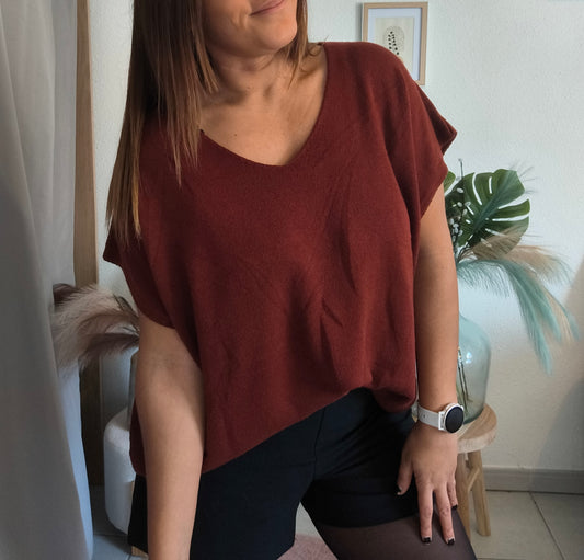 Pull doux sans manches Oversize