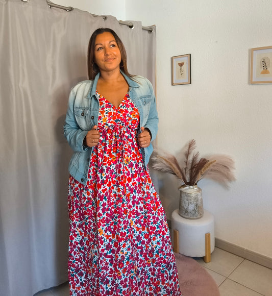 Robe longue d'été fleurie