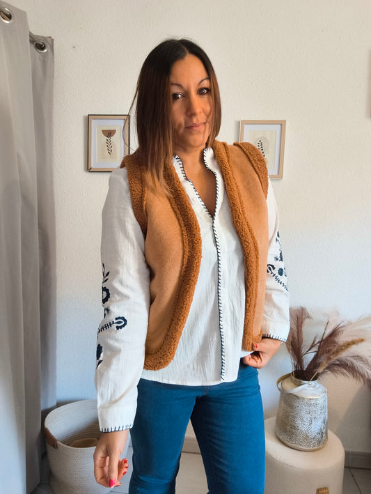 Veste douce sans manche